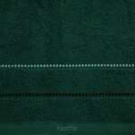Ręcznik 50x90 SUZI ciemna zieleń z kontrastującą stebnowaną bordiurą w delikatne paseczki 500 g/m2 - 2