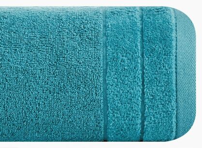 Ręcznik bawełniany 70x140 DAMLA jasny turkus gładki z subtelną bordiurą