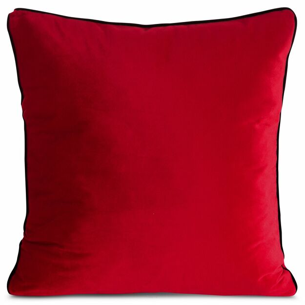 Poszewka welwetowa 60x60 GAJA 2 jednokolorowa czerwona obszyta lamówką