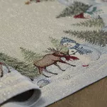 Bieżnik świąteczny 40x100 1314 gobelinowy naturalny z wzorem zimowej scenerii - 3