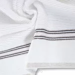 Ręcznik 70x140 FILON biały zdobiony bordiurą w prążki z połyskującą srebrną nicią  - 2