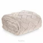 Poszewka 45x45 CARO beżowa puszysta typu flano z wytłaczanym wzorem Design 91 - 8