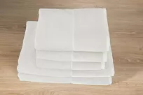 Ręcznik bawełniany 50x90 LUCY kremowy gładki z welurową szeroką bordiurą - 7