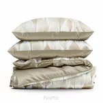 Pościel z mikrowłókna 160x200 DAFNE biała brązowa wzór liści Design 91 - 7