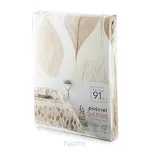 Pościel z mikrowłókna 160x200 DAFNE biała brązowa wzór liści Design 91 - 8