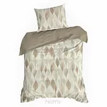 Pościel z mikrowłókna 160x200 DAFNE biała brązowa wzór liści Design 91 - 5