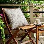 Poszewka na taras 45x45 GARDEN 21 kremowa wodoodporna z motywem roślinnym z frędzlami - 4