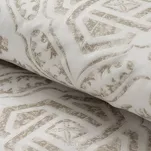 Pościel satynowa 160x200 SPRING 100 ciemny beż z ornamentem roślinnym z kolekcji Classic - 3