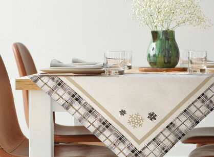 Nakładka świąteczna 90x90 ANGEL naturalna w gwiazdki