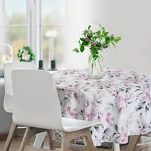 Obrus na taras fi 150 GARDEN 30 biały wodoodporny różowy wzór kwiatowy - 2