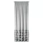 Zasłona na taśmie 140x270 DANI welwetowa srebrna jednokolorowa zdobiona w dolnej części falbanami - 7