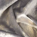 Zasłona na przelotkach 140x250 RENIA welwetowa stalowa z szampańskim przecieranym wzorem - 3