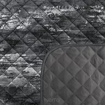 Narzuta welwetowa 170x210 BLINK 3 czarna pikowana ze srebrnym przecieranym wzorem - 3