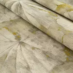 Nakładka gobelinowa 85x85 CAGUA musztardowa botaniczny wzór z nicią metaliczną - 2