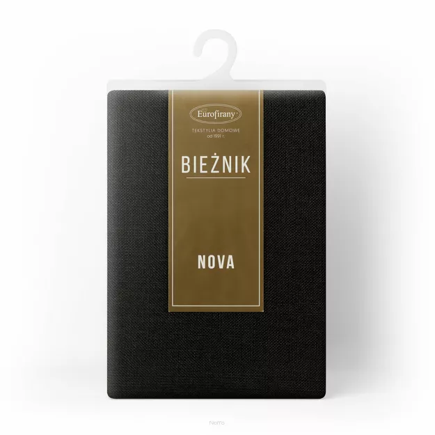 Bieżnik 40x140 STELLA 2 czarny mereżka zdobiony kantą