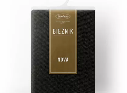 Bieżnik 40x140 STELLA 2 czarny mereżka zdobiony kantą