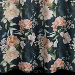 Zasłona na przelotkach 140x270 SALMA czarna różowa z nadrukiem róż - 6