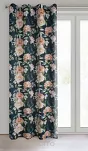 Zasłona na przelotkach 140x270 SALMA czarna różowa z nadrukiem róż - 5