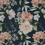 Zasłona na przelotkach 140x270 SALMA czarna różowa z nadrukiem róż - 2