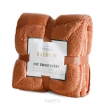 Koc jednokolorowy 170x210 TEDY ceglany imitujący buklę - 2