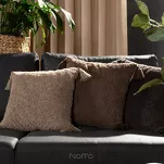 Poszewka futrzana 45x45 ELDA 4 niebieska z pomponami - 3