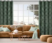 Zasłona na przelotkach 135x250 ALETA ciemna zieleń jednokolorowa z szenilu - 7