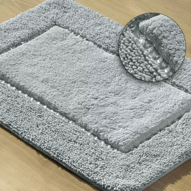 Dywanik bawełniany 60x90 CHIC srebrny zdobiony kryształkami