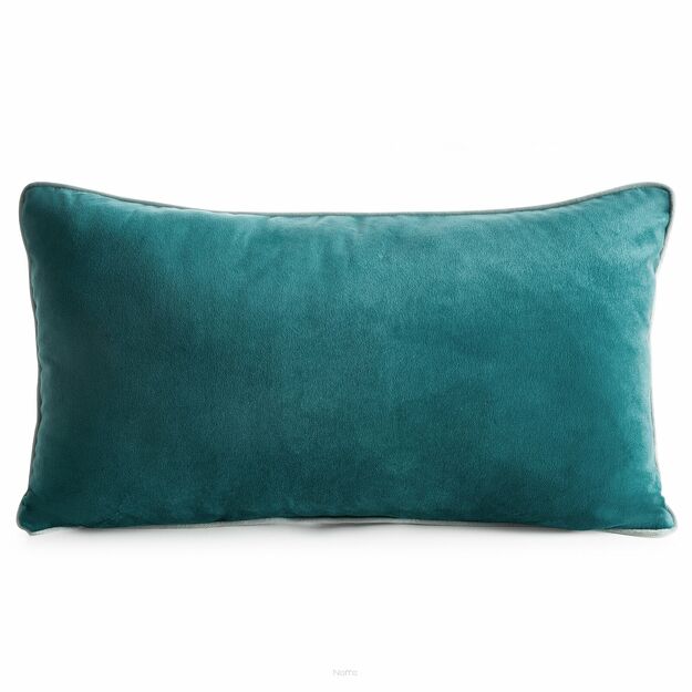 Poszewka welwetowa z wypełnieniem 30x50 GAJA 3 jednokolorowa ciemny turkus obszyta lamówką
