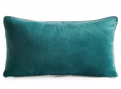 Poszewka welwetowa z wypełnieniem 30x50 GAJA 3 jednokolorowa ciemny turkus obszyta lamówką