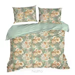Pościel z mikrowłókna 160x200 HOME 2 miętowa z nadrukiem botanicznym - 2