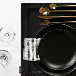 Bieżnik welwetowy 40x140 VELVET biały wykończony mankietem - 8