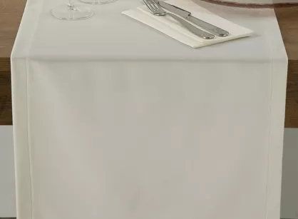 Bieżnik welwetowy 40x140 VELVET biały wykończony mankietem