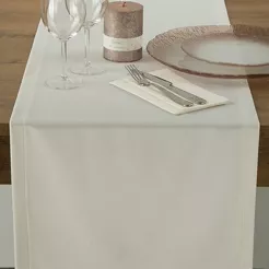 Bieżnik welwetowy 40x140 VELVET biały wykończony mankietem