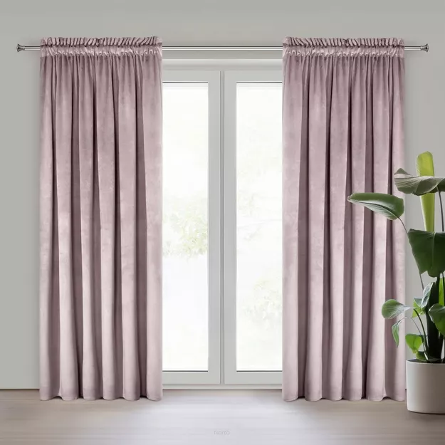 Zasłona na taśmie 140x270 ROSA welwetowa pudrowy róż Design 91