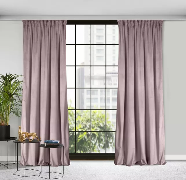 Zasłona gotowa na taśmie 140x270 ROSA welwetowa pudrowy róż Design 91