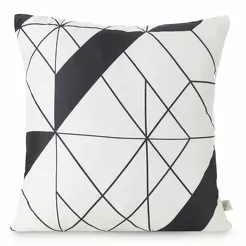  Poszewka 40x40 GEO 1 kremowa z czarnym wzorem geometrycznym