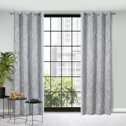 Zasłona gotowa na przelotkach140x250 ANIKA stalowa w stylu eko