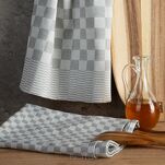 Komplet ścierek kuchennych 2x50x70 MAURO srebrne w kratkę z bawełny - 4