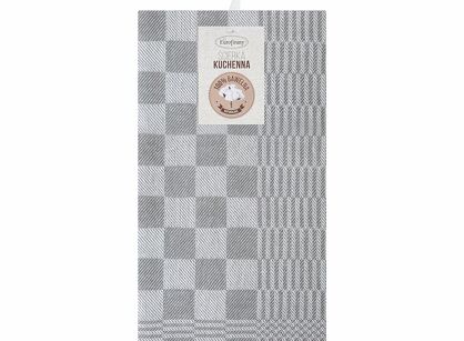 Komplet ścierek kuchennych 2x50x70 MAURO srebrne w kratkę z bawełny