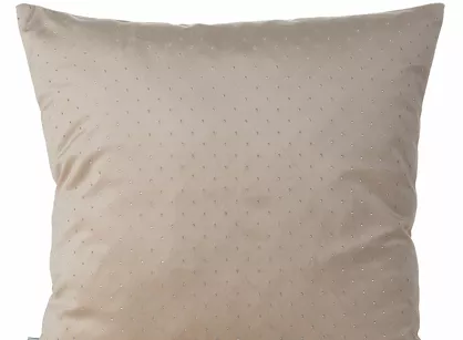 Poszewka welwetowa 45x45 ARIADNA beżowa zdobiona diamencikami