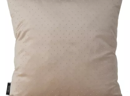 Poszewka welwetowa 45x45 ARIADNA beżowa zdobiona diamencikami