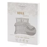 Pościel satynowa 160x200 RETRO 5 srebrna z delikatną koronką z kolekcji Premium - 5