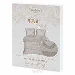 Pościel satynowa 160x200 RETRO 5 srebrna z delikatną koronką z kolekcji Premium - 2