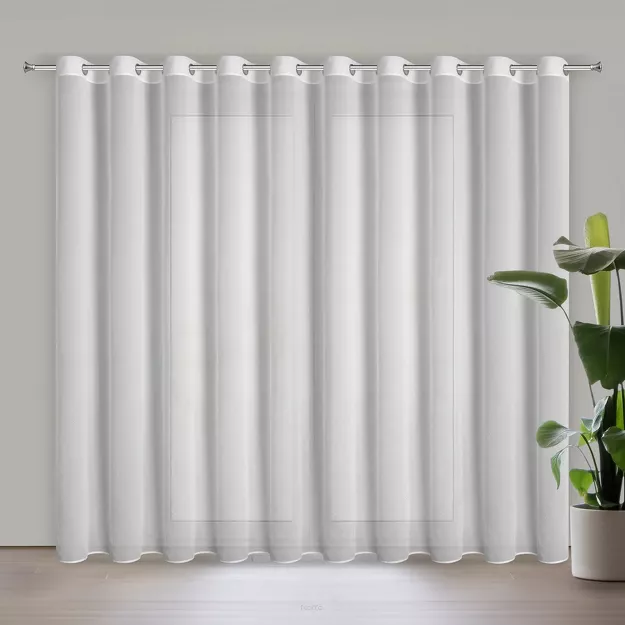 Firana na przelotkach 350x250 ARIADNA 2 biała z szyfonu zdobiona diamencikami