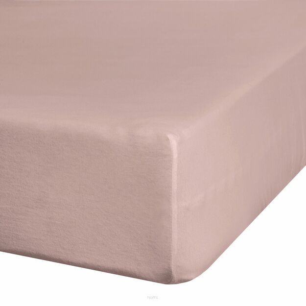 Prześcieradło z bawełny jersey 3 z gumką pudrowy róż 120x200