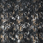 Zasłona na taśmie MARIELA welwetowa czarna z szampańskim nadrukiem - 2