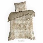 Pościel satynowa 220x200 SPRING 77 jasny brąz beż z wzorem marmurkowym z kolekcji Classic - 5