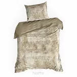 Pościel satynowa 220x200 SPRING 77 jasny brąz beż z wzorem marmurkowym z kolekcji Classic - 5