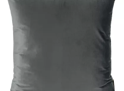 Poszewka welwetowa 45x45 ELORA jednokolorowa stalowa o aksamitnej strukturze