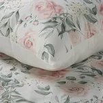 Pościel satynowa 220x200 SPRING 13 biała z wzorem pudrowych kwiatów róż z kolekcji Classic - 7